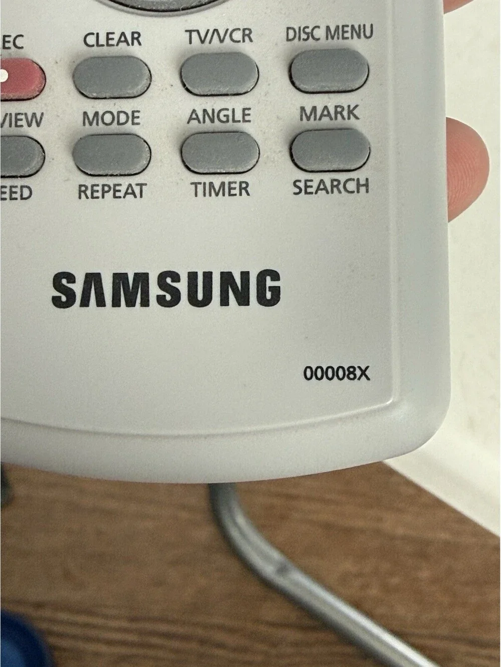 Samsung DVD VHS Remote 00008X Grey Tested